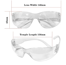 Gafas de seguridad de plástico transparente anti UV